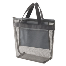 LOVELIAN 網眼沐浴 游泳 淋浴 盥洗用品袋, 灰色