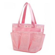 Robelliang 瀝水沐浴袋 隔層 旅行盥洗用品 沐浴籃, 粉紅色