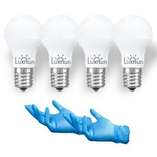 Luxnuri LED 氪氣迷你內建安定器間接裝飾照明 E17 4W 4入 + 丁腈手套 2入組, 1套, 燈泡色