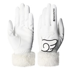 INCONTRO 女款 Angel Color 冬季高爾夫手套 雙手用, 柔和白, 1個