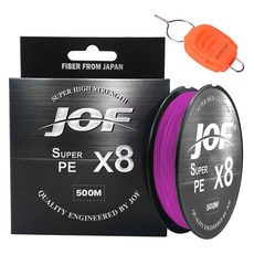 JOF SUPER PE 8股編織釣魚線 500m+SILVER CAST 線夾, 粉紅色