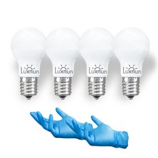 Luxnuri LED 氪氣迷你內建安定器間接裝飾燈 E17 4W 4入 + 丁腈手套 2入組, 1套, 晝光色