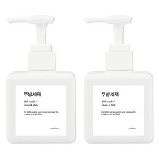 뉴앤룩 욕실 주방세제 디스펜서 일반형 250ml x 2p + Q 라벨 스티커 주방세제 2p 세트, 화이트, 1세트