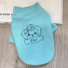 Coco studio 寵物 Coco Kkonnimi 刷毛 T恤, 天藍色, 1個