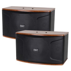 카날스 400W 노래방스피커 세트, 블랙+우드, JRV-1040