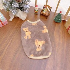 Coco studio 狗狗新款泰迪熊舒適睡眠連身衣與T恤, 棕色, 1個