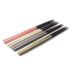 아카시아목 옻칠 컬러 젓가락 세트, 핑크 + 아이보리 + 그레이 + 카키, 젓가락 4p, 1세트