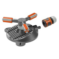 GARDENA 嘉丁 三腳架曼波灑水器 2062 + 水管連接器 13~15mm 18215 套組, 1套, 混合色
