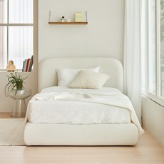 레이디가구 샌드 패브릭 침대 볼드형 프레임 단품 방문설치, 크림