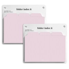 PLEPIC 文件夾索引便利貼 M, 2個, 粉紅色, 1入