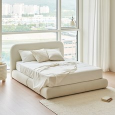 레이디가구 샌드 패브릭 침대 볼드형 프레임 단품 방문설…