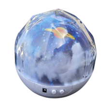 Time Leisure USB夢幻星空旋轉投影小夜燈禮物, 宇宙 白色