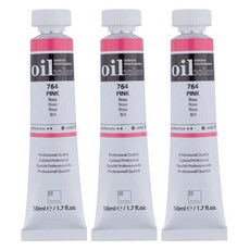 신한화구 전문가 유화물감 핑크 3개입, 50ml, 1색