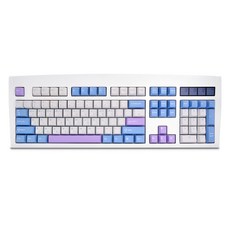 큐센 DT35 104 PBT 풀윤활 가스켓 유무선 기계식 키보드, 블루퍼플, 저소음 톰축