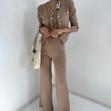 비비에모 로클 골드버튼 유니크 골지 쓰리피스 세트 08676