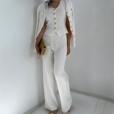 비비에모 로클 골드버튼 유니크 골지 쓰리피스 세트 08676