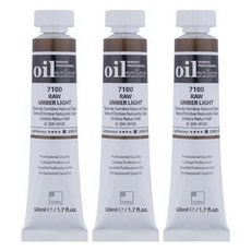 신한화구 전문가 유화물감 3개입, 50ml, 7100번 로 엄버 라이트