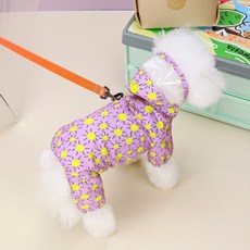 Coco studio 狗狗彩虹胸背帶雨衣連身衣, 紫色, 1個