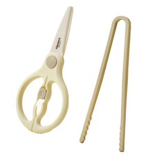 Glasslock 嬰兒便攜式剪刀鉗套裝, 1套, 夾子 + 剪刀 + 安全蓋 + 收納盒, 杏仁奶