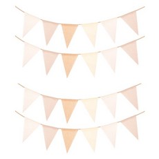 Graedada 亞麻派對裝飾 24片三角旗, 1個, 混合顏色