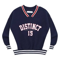 베리클로젯 남아용 기모 디스팅트 브이넥 오버핏 보온 맨투맨