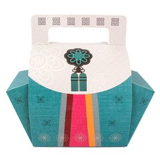 節慶農曆新年多彩福袋盒, 50個, 藍綠色