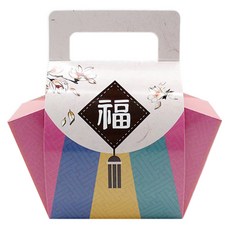 Pikeunikhauseu The Pack Company 佳節新年彩色條紋福袋盒 小, 粉紅色, 50個