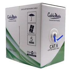 CableMate CAT.6 UTP Giga 自製用盒裝網路線 CM1182, 藍色, 305m, 1個