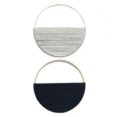 알로데 플로럴 하모니 벽걸이 장식 2종 세트, NO 03 화이트, 블랙