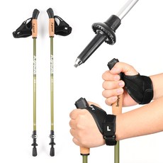 AGROUND Duralumin 7075 北歐式健走杖 ALFA7075, 橄欖卡其色, 1套