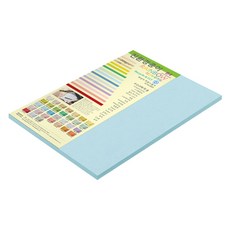 종이문화 두꺼운 양면 레인보우 카드지 No 16 스카이블루 205g, 15개