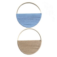 알로데 플로럴 하모니 벽걸이 장식 2종 세트, NO 04 블루, 베이지