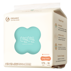 Sandeul Sandeul 超薄純棉表層護墊, 加長型, 18枚入, 1個