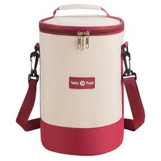 GUNU 圓筒形多功能斜背便當袋, 紅色, 1個