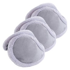 Two Gram Plus 冬季防寒毛絨耳罩, 灰色, 3個