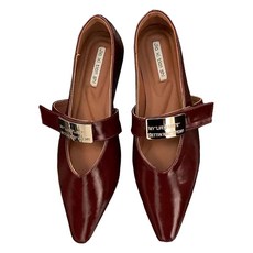 페이퍼먼츠 메멘토모리 미들 버클 스틸레토 플랫슈즈 02438