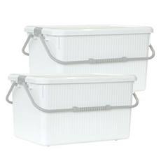 莫妮卡手提式收納箱 33L, 2個, 白色