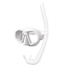 SNEFF Diva 浮潛鋼化玻璃面鏡 + 呼吸管套組, 白色