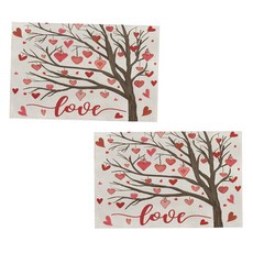 알로데 발렌타이데이 테이블 매트, 19 나무하트, 2개, 30 x 45 cm