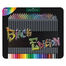 FABER-CASTELL 輝柏 Black Edition 彩色鉛筆 鐵盒 100色 + 筆盒組, 1套