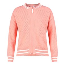 luxgolf 女款鏤空拉鍊防風針織外套 LB4W818W