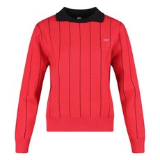 럭스골프 여성용 핀 스트라이프 방풍 풀오버 니트 LB4W820W