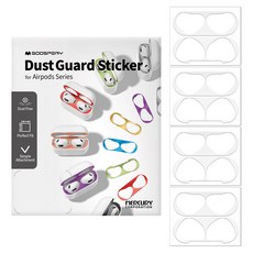 GOOSPERY 4 個 AirPod 鐵質防塵貼紙, AirPods 4, 淺灰色