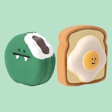 REDPUPPY 早安吐司乳膠雞蛋吐司 + 巧克力馬卡龍玩具組, 1套, 混色