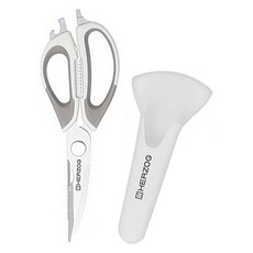 HERZOG PFANNEN Macht強力舒適廚房剪刀 + 剪刀套組, 1套, 象牙白