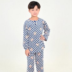 兒童款 愛心兔子 藍色 超細纖維 睡眠睡衣 上下裝套組