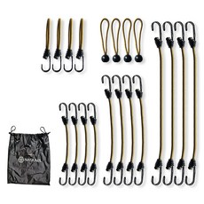 NASKAPI 掛鉤型彈力繩 5種 20入組, 米色