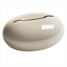 Mondspot 圓形餐桌衛生紙盒 22.7 x 17 x 10.9 cm RB20631, 奶油白, 1個