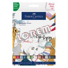 FABER-CASTELL 輝柏 Goldfaber 素描麥克筆 12色套組, 1套, 12色