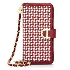 SMC 千鳥格紋拉鍊日誌型手機錢包保護殼